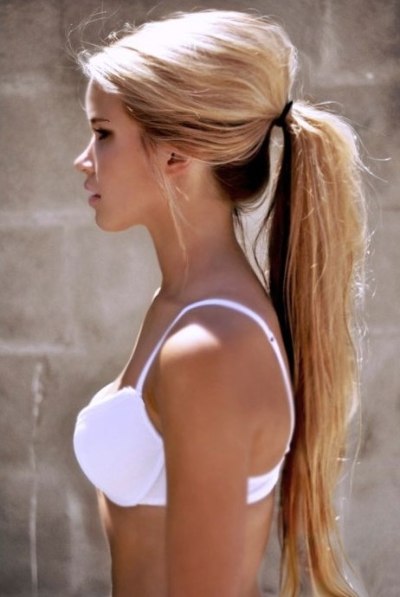 Long blonde hair tumblr ponytail