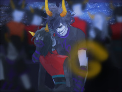yummytomatoes:  Gamzee peels you off him a little, and he tugs on your hair so that you are looking up at him sightlessly. “Aw, girl, I never acted stupid,” he breathes. “You’re just MOTHERFUCKING BLIND.” The Serendipity Gospels fanart doodles
