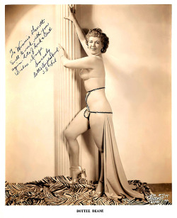   Dottie “Dimples” Deane    aka. “The 3-D Girl”.. A photo from Winnie Garrett’s personal scrapbook collection.. It was personalized to her, by Dottie: “Swell to work with you again. Lots of Luck &amp; Best Wishes always. Sincerely..”