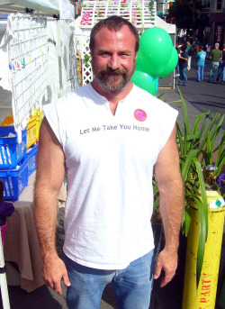 hairyboyfriendmaterial:    Frank “Jack Radcliffe” Martini    Went to the Castro Street Fair today with a friend of mine. I saw Frank at the booth for Herth Real Estate, where he now works. I asked if I could take his picture, since he’s one of Alex’s