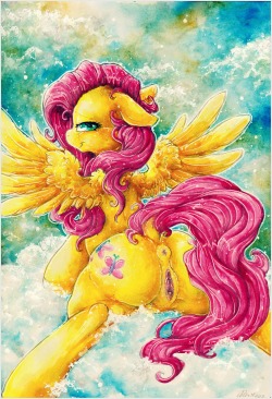 dimwitdog:  Oh Fluttershy…Let me know if you guys would like me to start painting ponies again instead of just digital, I’d love to hear opinions. ^^
