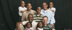 playboydreamz:    This is beautiful… Interracial married gay couple. Meet Jason and Michael’s Family. 7 adopted kids they raised. 7!! God bless them. Their 2 FINEEEE older boys are in the Army and one is in the Marines.   Stomping society ignorant