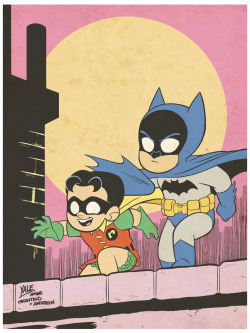 dcu:  One of my favorite pieces from yalestewart:  Batman and Robin commission, after Carmine InfantinoPencil and ink on 9”x12” bristol, colors in Photoshop CS5.1  