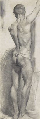 thisblueboy:  Hugh Ramsay (Australian, 1877-1906), Standing male nude, back view, c.1897, Art Gallery of New South Wales 