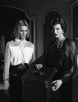 sippingonpussyjuice:  Linda Evangelista and Toni Garrn by Karl Lagerfeld for Vogue Russia 