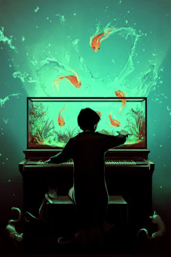 nunsnroses:  nijuukoo:  Art by Cyril Rolando  I feel like this really expresses each instrument. insperation  