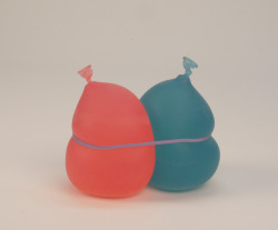 rkitson:  Two Balloons 2010 7x7x4” Tinted Resin, Rubberband 