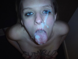 lilperv16:  Covered in cum by my master. 