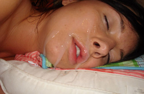 Cum on sleeping girls face