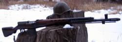  SVT-40 An early example of the Soviet’s semi-auto 7.62x54R rifle. Later models of the SVT-40 had a different muzzle brake design using two large ports rather than multiple, smaller ports. Note the “SA” mark on the receiver. This rifle was captured