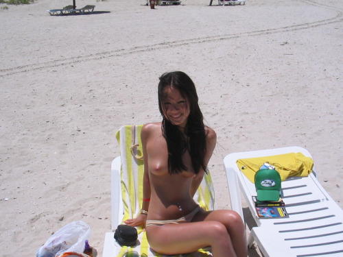 Cute asian girl bikini on the beach