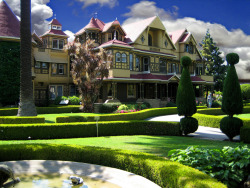 kim-jong-chill:Winchester Mystery House - San Jose, California The Winchester Mystery House is the work of Sarah Winchester, heiress to the Winchester Rifle Fortune. In the late 19th century, deeply saddened by the deaths of her husband and daughter,