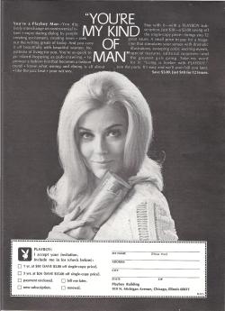 vintagebounty:  Playboy Subscription Order Form 1969 Original Vintage Advertisement “You’re My Kind of Man” Original available here: https://www.etsy.com/listing/116780133/playboy-subscription-order-form-1969 