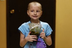 newsweek:  This is little Mykayla Comstock.  Mykayla is 7. Mykayla’s been battling leukemia since June, when doctors discovered a basketball-size tumor in her chest. To cope with the debilitating symptoms associated with her traditional cancer treatments,