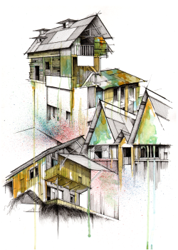 drawingarchitecture:  San Cipriano Kyle Henderson  Dreaming of cabins