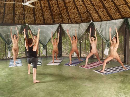 Amateur nude yoga class