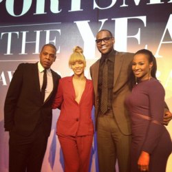 jayz beyonce lebron james and his wife savannah what a sight :)