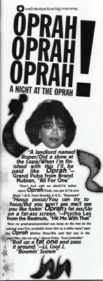 babylonfalling:  A Night at the Oprah.  Ego Trip Magazine. I always laugh at that A.G. line. Click to zoom. 